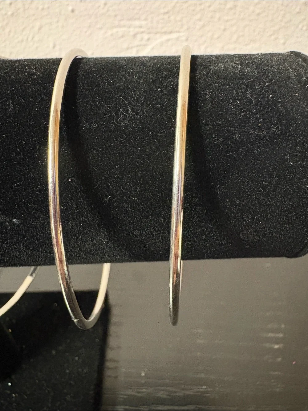 Set of 3 Silver Tone Bangle Bracelets Textured & Smooth Stackable Jewelry